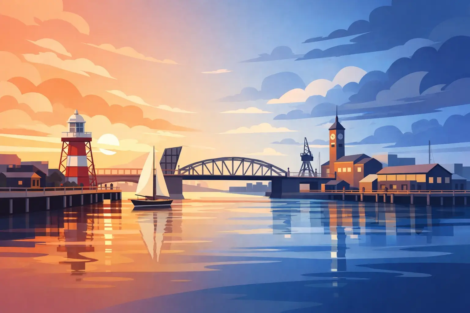 Port Adelaide Harbour Painting in Changing Light